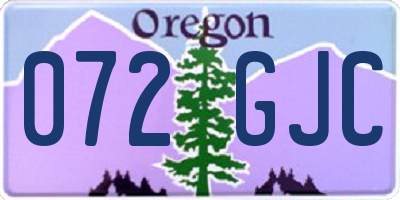 OR license plate 072GJC