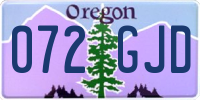 OR license plate 072GJD