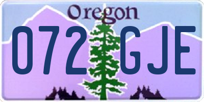 OR license plate 072GJE