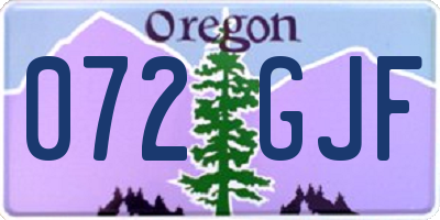 OR license plate 072GJF