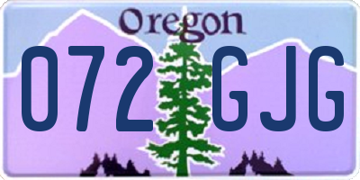 OR license plate 072GJG