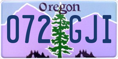 OR license plate 072GJI