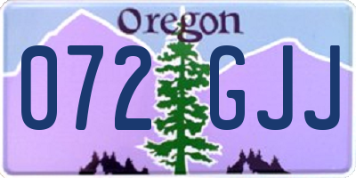 OR license plate 072GJJ