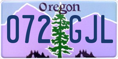 OR license plate 072GJL