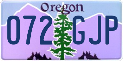 OR license plate 072GJP