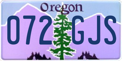 OR license plate 072GJS
