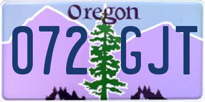 OR license plate 072GJT