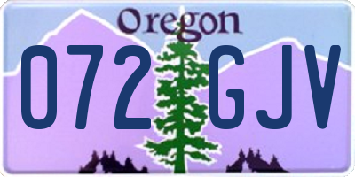 OR license plate 072GJV