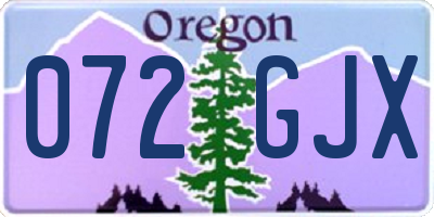 OR license plate 072GJX