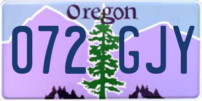 OR license plate 072GJY