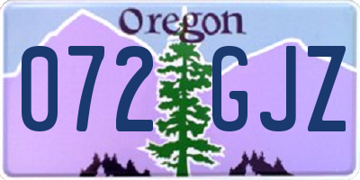 OR license plate 072GJZ
