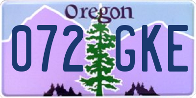 OR license plate 072GKE