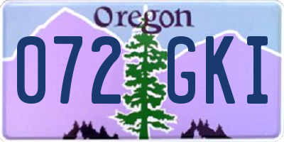 OR license plate 072GKI