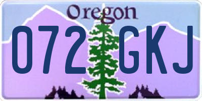 OR license plate 072GKJ