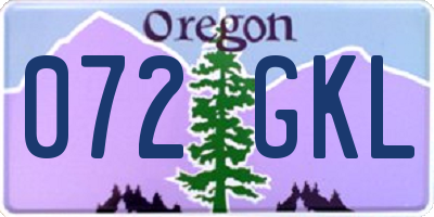 OR license plate 072GKL
