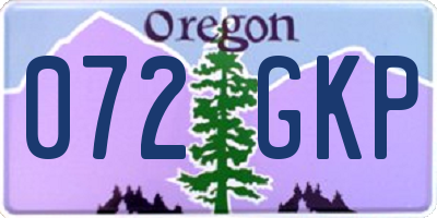 OR license plate 072GKP
