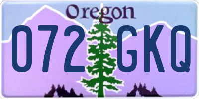 OR license plate 072GKQ