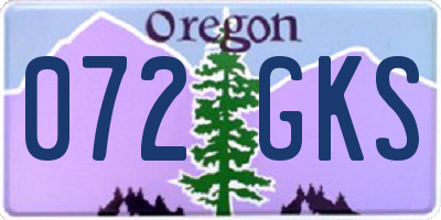 OR license plate 072GKS