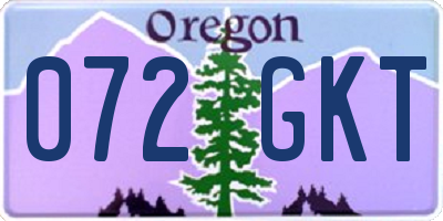 OR license plate 072GKT