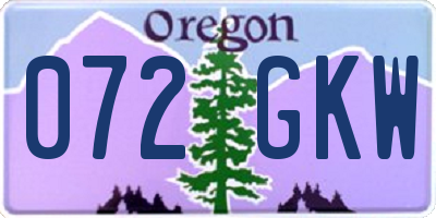 OR license plate 072GKW
