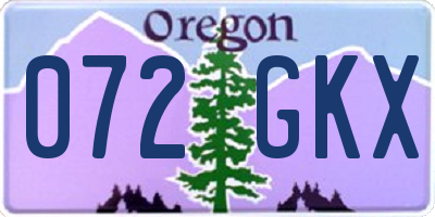 OR license plate 072GKX