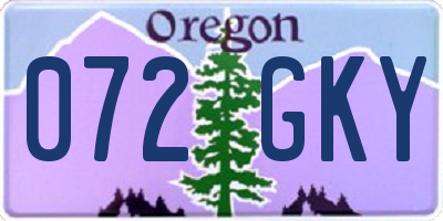OR license plate 072GKY