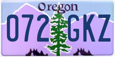 OR license plate 072GKZ