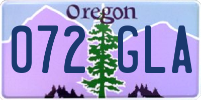 OR license plate 072GLA