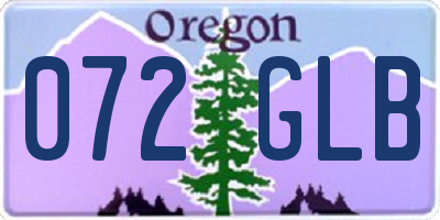 OR license plate 072GLB