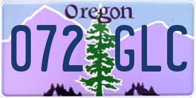 OR license plate 072GLC