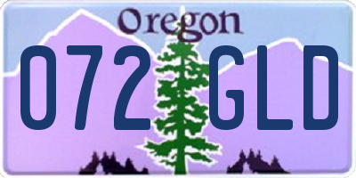OR license plate 072GLD
