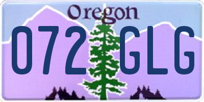 OR license plate 072GLG