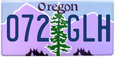 OR license plate 072GLH