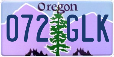 OR license plate 072GLK