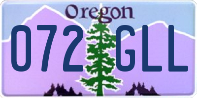 OR license plate 072GLL