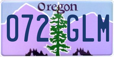 OR license plate 072GLM
