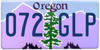 OR license plate 072GLP
