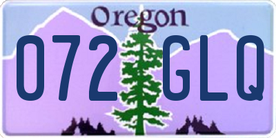 OR license plate 072GLQ