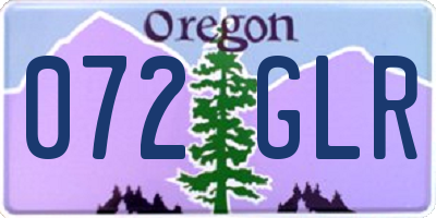 OR license plate 072GLR