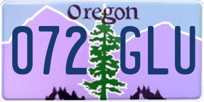 OR license plate 072GLU