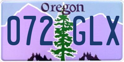 OR license plate 072GLX