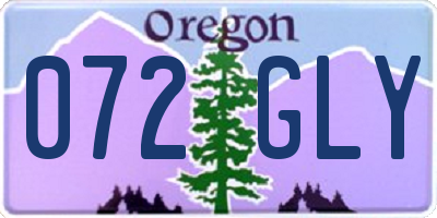 OR license plate 072GLY