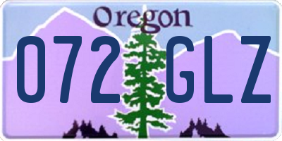 OR license plate 072GLZ