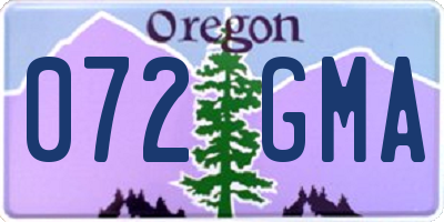 OR license plate 072GMA