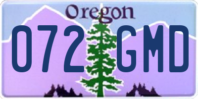 OR license plate 072GMD