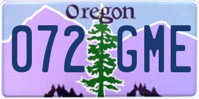 OR license plate 072GME
