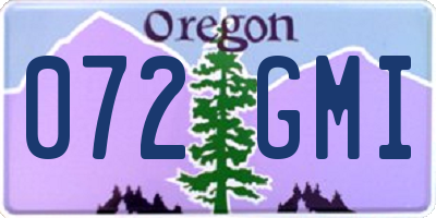 OR license plate 072GMI