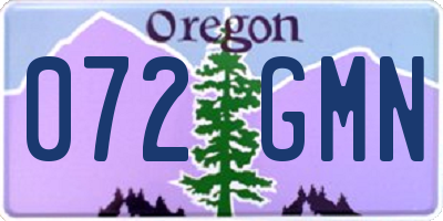 OR license plate 072GMN