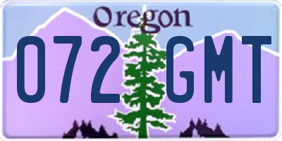 OR license plate 072GMT