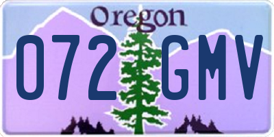OR license plate 072GMV